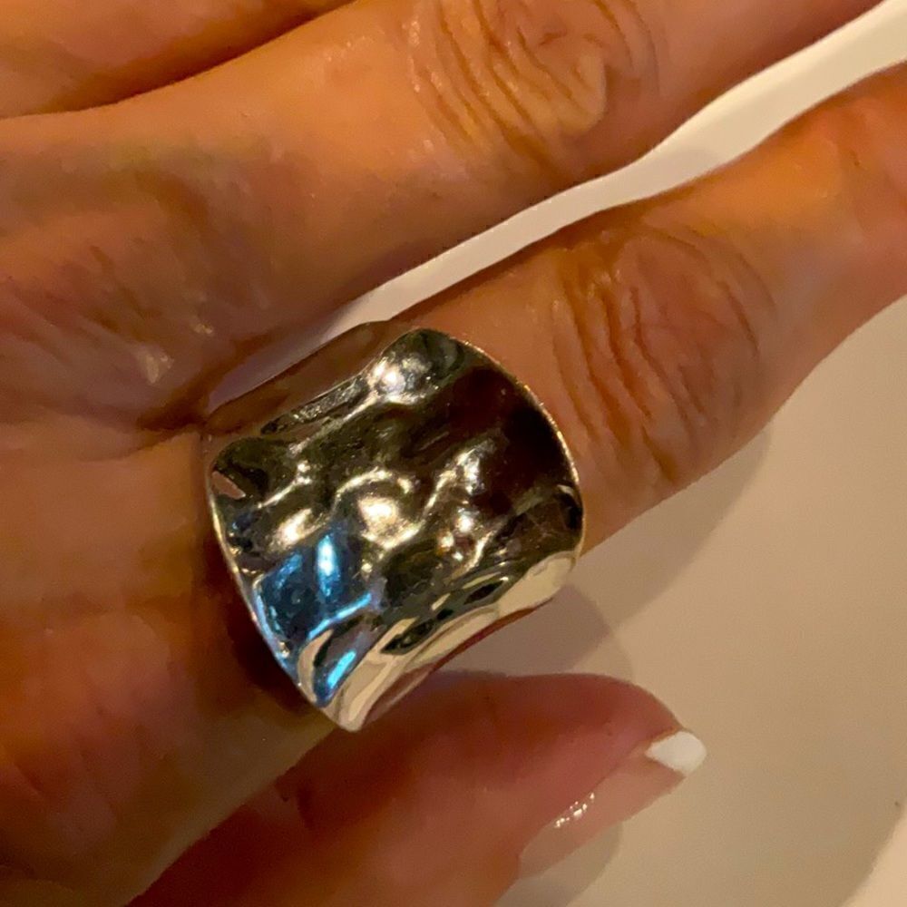 Modern Hammered Ring